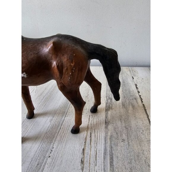 Vintage leather horse decor equestrian‎ huntsman stallion - Picture 4 of 10